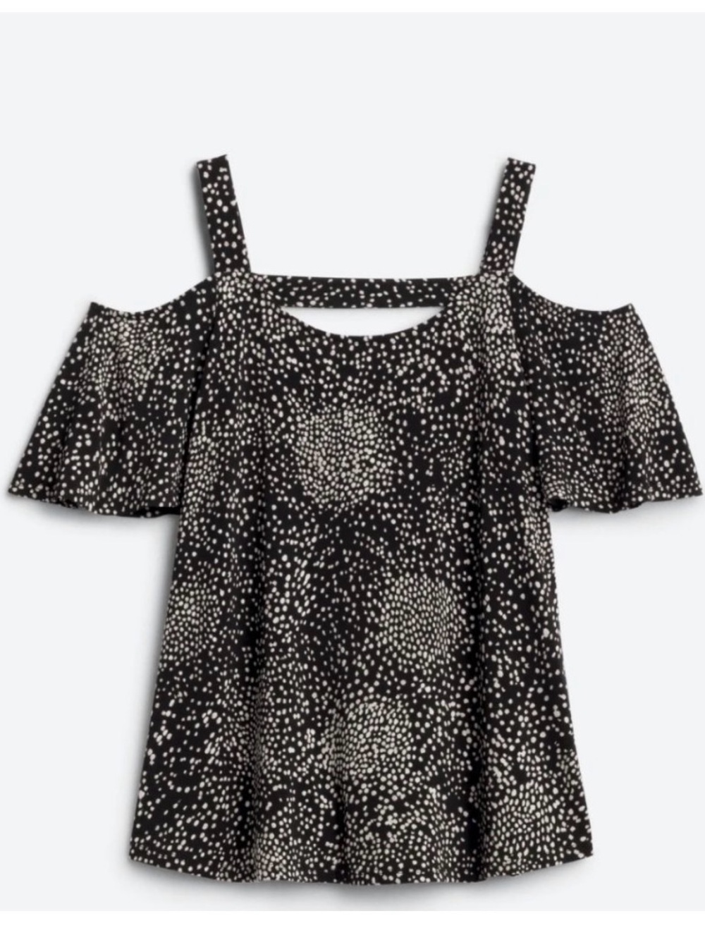 Kaileigh Black and White Dot Print Top